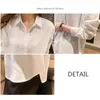 Blouses -shirts voor dames lente herfst herfst lange mouw vrouwen shirts witte losse blouses vrouwelijke tops bf Koreaanse stijl elegante blusa's zwart geel paars 230417