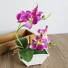 Fiori decorativi Simulazione creativa Panno per fiori Farfalla finta Orchidea Decorazione domestica in vaso artificiale