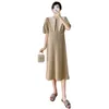 Robes de maternité 9633 # été mode coréenne respirant femmes enceintes robe mode élégante droite vêtements pour femmes 230404