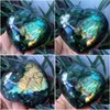 Dekoratif Nesneler Figürinler Labradorite Kalp Moonstone Pozitif Enerji Reiki Gems Kristal Şifa Damlası Ev Bahçesi Deco DH7RB