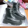 2023-Botas Martin con cordones y parte inferior gruesa para aumentar la altura, botas marrones con punta redonda, botas de diseñador de motorista de estilo británico, cortas para mujer