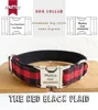 MUTTCO collier d'identification personnalisé pour chien pour Chihuahua caniche THE RED BLACK PLAID nom d'animal personnalisé et numéro de téléphone 5 tailles UDC074 2013006045