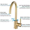 Kitchen Faucets Stainless Steel Faucet Brushed Washbasin Mixed Cold Water Switch Mixer Taps For Countertop Basin