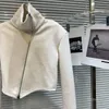 Kadın Ceketleri 2023 Sonbahar Niş Metal Eğik Fermuarı Bultelek Bükülmüş Fırçalı Velvet Ceket Kırpılmış Zapped Kadınlar Kısa Sweatshirt