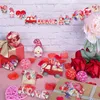 Weihnachtsdekorationen Valentinstag Gnome Baumschmuck Liebeszeichen Entzückendes Paar Roter LKW-Herz Hölzerner Happy Banner-Anhänger für Pa Ampy0