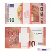 Party Games Crafts 2022 Fake Money Banknote 5 10 20 50 100 Dollar Euros Realistic Toy Bar Props Copy Currency Movie Fauxbillets Pc Dhjip