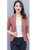 Women's Suits Blazer Coat Women Short Slim Small Korean Office Lady 2023 Spring Pink Fashion Temperament Long Sleeve Tops Clothing