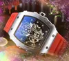 Populaire Casual Sports Hommes montres 43mm cadran de luxe Hommes Bracelet Ceinture En Caoutchouc Mouvement À Quartz Mâle Horloge Montre super lumineux étanche cadeaux masculins montre-bracelet