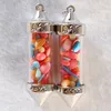 Pendentif Colliers Bouteille en verre transparent Collier en pierre concassée Bonne chance souhaitant des pendentifs en cristal Bijoux Accessoires DIY