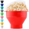 Bakeware Tools Foldbar Popcorn Maker Silicone Bucket With Lid Microwave Kitchen Easy Tool Accessories