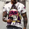 T-shirt da uomo T-shirt a tema teschio 3D High Street da uomo Stampa Serie horror Tough Guy Summer Fashion Top Large Size