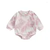 Rompers Baby Girl S Floral Print Ruffle Romper Romper okrągła szyjka