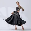 Stage Wear B-19447 High-end High Quality Sexy Women Girls Black Smooth Dance Competition Custom Ballroom Dress With Pearl Silk