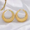 Boucles d'oreilles créoles en acier inoxydable 316L, forme irrégulière en C pour femmes, plaqué or, bijoux de noël exagérés, cadeau, vente en gros