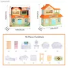 Kitchens Play Food Miniature Dollhouse Kit Tiny House kit with Furniture and Music Light Mini Villa Toys Play House Toys Great Gift for BirthdayL231104