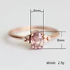 Cluster Rings Uring Romantic Pink 5A Cubic Zircon Stone Princess With Rose Gold Color Engagement Accessories Tiny Delicate