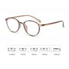 Sunglasses Korea TR90 Round Frame Glasses Women No Makeup Fashion Anti-blue Plain Men Contrasting Cute Decorative Computer