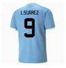 22 23 Uruguay Soccer Jerseys 2023 L.Suarez E.Cavani F. Valverde N. Nande de la Cruz Home Away Football Shirts