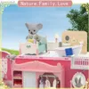 Kitchens Play Food Koala Tour Bus Dollhouse Creative Crafts Miniature Animal Mini Rabbit Bear Play House Dolls Set Villa Furniture Toys Girls GiftsL231104