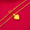 Kedjor Pure Gold Color Necklace Charm Plating Heart Shaped Pendant CLAVICLE CHAIN ​​FOR Women Valentine's Day Wedding Fine Jewelrychains