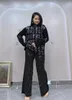 Frauen Zweiteilige Hosen Frauen Stücke Pullover Set Für Weibliche Cartoon Pailletten Trainingsanzug Anzug Stricken Kit Diamant