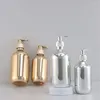 Opslagflessen vloeistof zeep badkamer keuken shampoo fles goud chroom plastic body wash dispensers hand