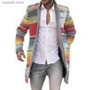 Men's Jackets Men Jacket Color Matching Sweatshirts New Hip Hop Lengthen Coat Male Fashion Cool Streetwear Mens Clothes Spring Autumn Cardigan T231104