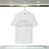 Camisetas de designer masculino tshirt luxy masculino Casa Blanca Camisa de luxo para o topo de grandes dimensões Casablanc Casablanca Roupas Fashion Summer Summer Neck Deck Sleeve Short qnp9