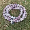 Strand Beaded Strands Dropship Healing Spiritual Gift Women Buddha Lotus Wrap Bracelet Yoga Mala Beads Jewelry 108 Lilac Natural Stone