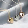 Love Heart Lockets for Women Photo Box Pendants Halsband Bild Öppnande smycken Guld Silver Rose Rostfritt stål Hihg Polerade damtillbehör