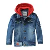 Vestes Veste en jean pour enfants avec capuche Design de marque de mode Manteau en jean pour enfants pour adolescents garçons 2-14 ans vêtements d'extérieur