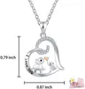 Chains I LOVE YOU Warm Elephant Mother And Child Elephants Animal Pendant Heart Necklaces For Women Mother's Day Birthday Jewelry Gifts