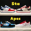 2023 New Apes Sta low mens running shoes Nigo france college desert charol blanco rojo comics veneno Teal Brown Yellow Suede tokyo womens designer sneakers