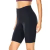 Lu Lu Yoga Lemon Algin Summer Leggings Kvinnor Hög midja med fickor 8 tum Lady Athletic Training Running Workout Biker Shorts Byxor byxor LL Align Gym kläder