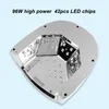 Nageltrockner LED UV Gel Lampe 96W Schnell trocknend wiederaufladbar Automatischer Sensor 42 Chips für polnische Aushärtung 100-240V