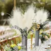 Dekorative Blumen, 10 Stück, künstliches Pampasgras, für Zuhause, Hochzeit, Dekoration, Party, Raumdekoration, Schlafzimmer, DIY, Seidenblume, gefälschte Pflanze, Reed