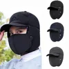 Berets Trendy Bomber Hats Soft Autumn Winter Windproof Hat Cycling Ski Ear Protection Caps With Masks Thicken Lei Feng Cap Men Women