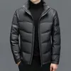 男性の下のパフジャケット暖かい本革ジャケットウィンターコートフーディーズウィンドブレーカースリムアウターウェアオーバーコートプラスサイズM l xl xxl