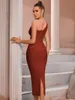 Casual Dresses 2023 Summer Formal Occasion For Elegant 50 Year Ladies Elastic Solid Color One Shoulder Midi Length Evening Party Gowns