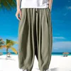 Pantalons Cargo pour hommes, Leggings amples, Harem, grands et beaux hommes, pantalon à jambes ouvertes avec poches, bas Rave, printemps et automne