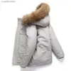 Męskie Parkas Nowy w marce Winter Jacket Men White Duck Down Płaszcz WITRPOOF FUR FURT COURLED GRUSTOWANIE KALETY -30 stopnia Keep Warm rozmiar S T231104