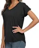 Dames T-shirt Basis T-stevige kleuren Open casual zomer Soft Soft Comfy Tops met korte mouwen