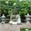 Decorazioni da giardino Statua di Buddha seduto Decorazione per la casa Figurine Bonsai Mini Zen Accessori Outdoor Dhsoz