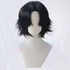 Herrens svarta syntetiska X Hunter Captain Chrollo Lucilfer Short Cosplay Costume Wigs Halloween Party Play Role