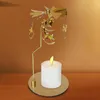 Ljushållare gyllene romantisk roterande ljusstake fairy teealight hållare te ljus middag jul