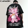 メンズTシャツcnhnohファッションユニコーンTシャツ脂肪雄ティールースサマー8xlハーフT195 230404