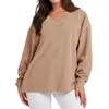 Maglioni da donna Maglione lavorato a maglia con scollo a V tinta unita con spalle scoperte Elegante semplice comodo alla moda Cappotti primaverili autunnali