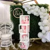 Feestdecoratie roze witte baby shower box transparante ballonbox verjaardag bruiloft feestje docoratie baby shower verjaardag aangepaste briefbox 50 sets