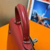 10A Borsa top borse firmate di alta qualità Specchio retrò Qualità 19 cm Mini scatola di pelle Mini borsa a tracolla con filo di cera cucita a mano Borsa di lusso rossa in vera pelle tinta unita