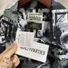 Casual shirts voor heren wacko maria 23SS Volledig schedelprint shirt mannen vrouwen hiphop hoogwaardige pocket Hawaiian real po